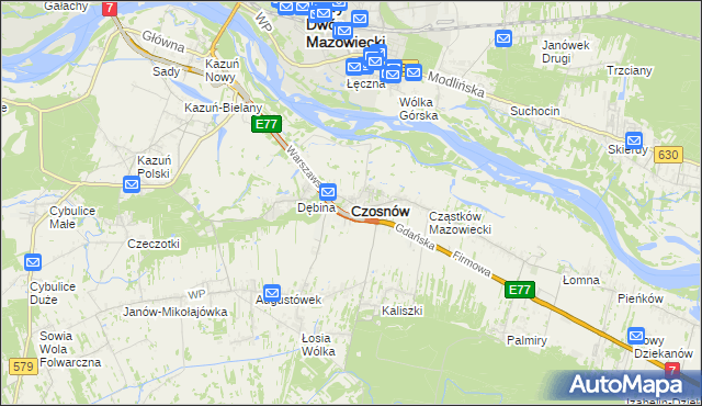 mapa Czosnów, Czosnów na mapie Targeo