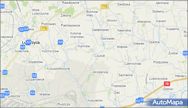 mapa Czulice, Czulice na mapie Targeo