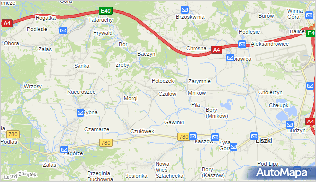 mapa Czułów, Czułów na mapie Targeo