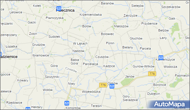 mapa Czuszów, Czuszów na mapie Targeo