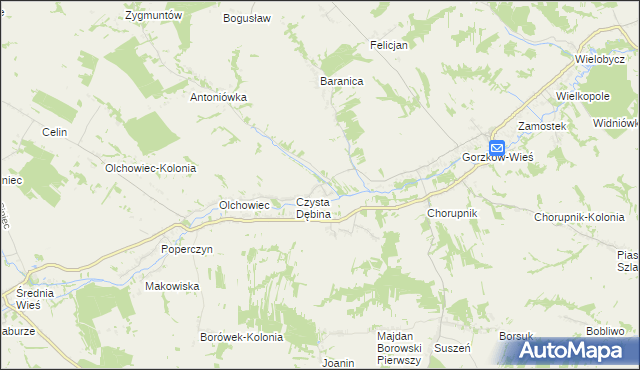 mapa Czysta Dębina-Kolonia, Czysta Dębina-Kolonia na mapie Targeo