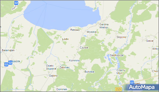 mapa Czysta gmina Smołdzino, Czysta gmina Smołdzino na mapie Targeo