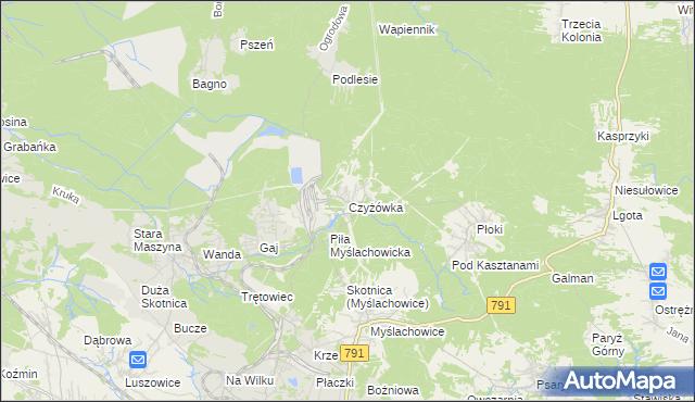 mapa Czyżówka gmina Trzebinia, Czyżówka gmina Trzebinia na mapie Targeo