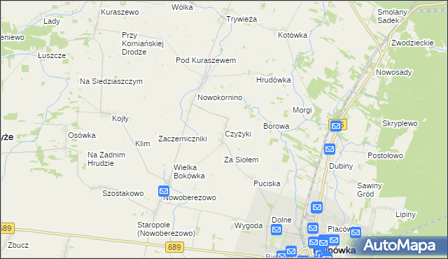 mapa Czyżyki, Czyżyki na mapie Targeo