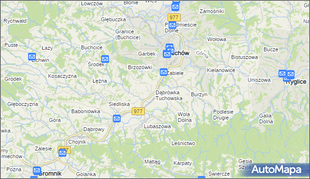 mapa Dąbrówka Tuchowska, Dąbrówka Tuchowska na mapie Targeo