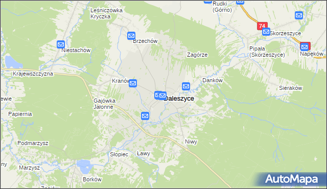 mapa Daleszyce, Daleszyce na mapie Targeo