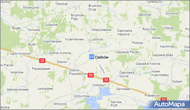 mapa Dalików, Dalików na mapie Targeo