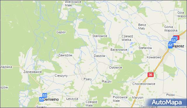 mapa Daszów, Daszów na mapie Targeo