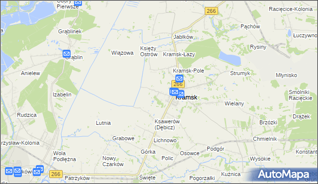 mapa Dębicz gmina Kramsk, Dębicz gmina Kramsk na mapie Targeo