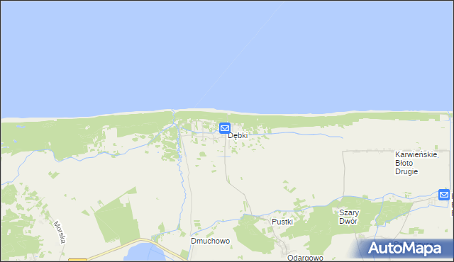 mapa Dębki, Dębki na mapie Targeo