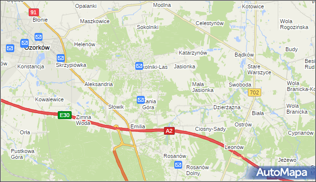 mapa Dębniak gmina Zgierz, Dębniak gmina Zgierz na mapie Targeo