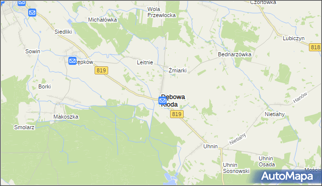 mapa Dębowa Kłoda, Dębowa Kłoda na mapie Targeo