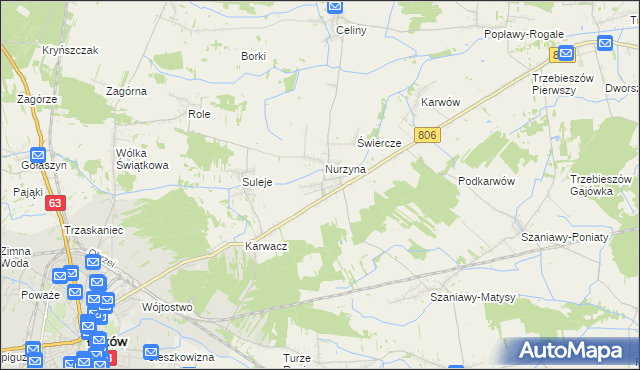 mapa Dębowica gmina Trzebieszów, Dębowica gmina Trzebieszów na mapie Targeo