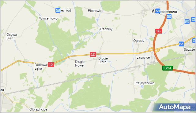 mapa Długie Stare, Długie Stare na mapie Targeo