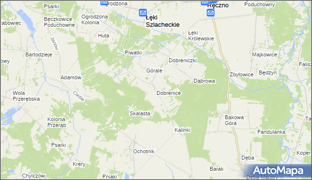 mapa Dobrenice, Dobrenice na mapie Targeo