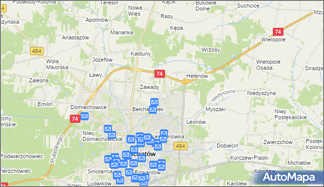 mapa Dobrzelów, Dobrzelów na mapie Targeo