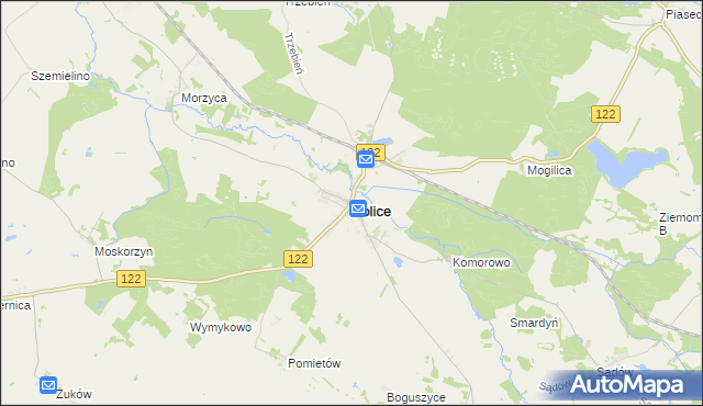 mapa Dolice powiat stargardzki, Dolice powiat stargardzki na mapie Targeo