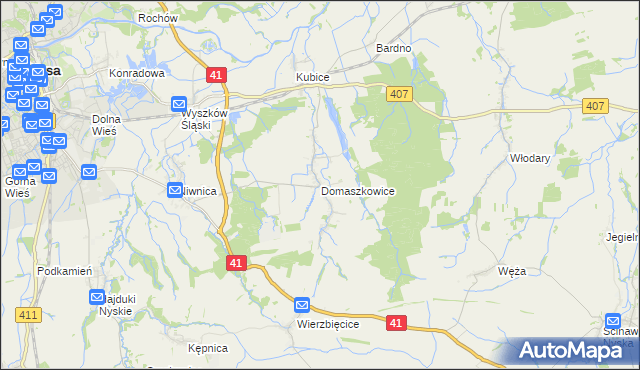 mapa Domaszkowice, Domaszkowice na mapie Targeo