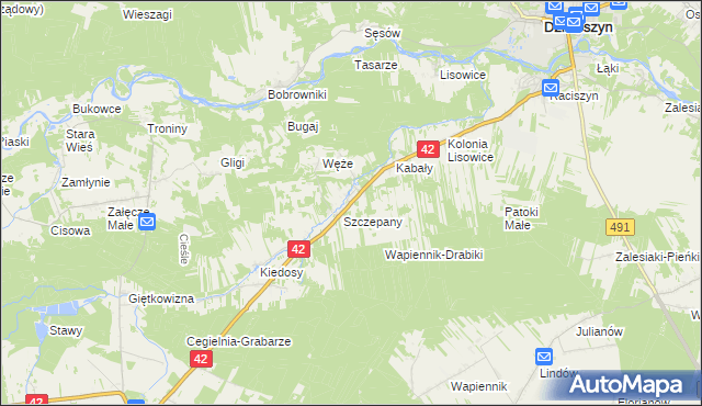 mapa Draby, Draby na mapie Targeo