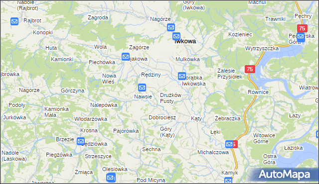 mapa Drużków Pusty, Drużków Pusty na mapie Targeo