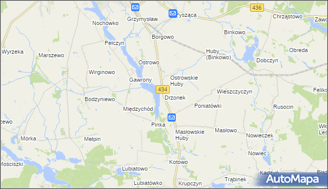 mapa Drzonek, Drzonek na mapie Targeo