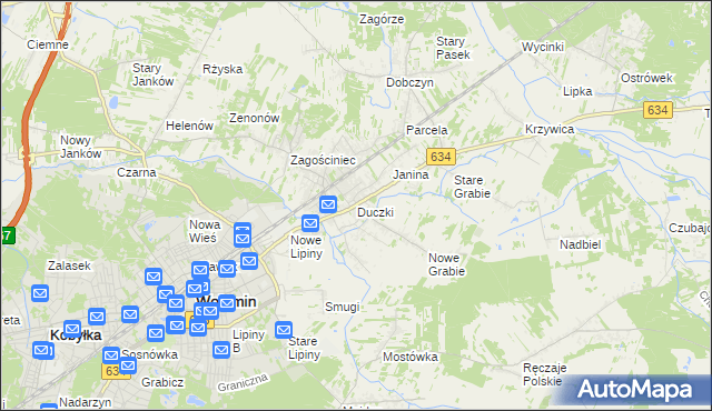 mapa Duczki, Duczki na mapie Targeo