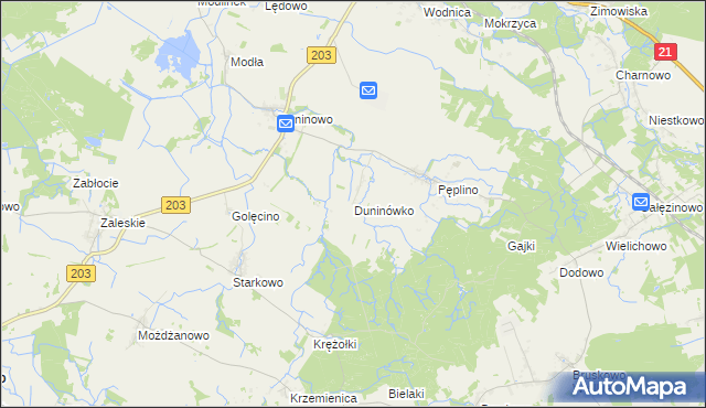 mapa Duninówko, Duninówko na mapie Targeo