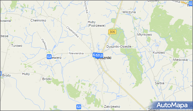 mapa Duszniki powiat szamotulski, Duszniki powiat szamotulski na mapie Targeo