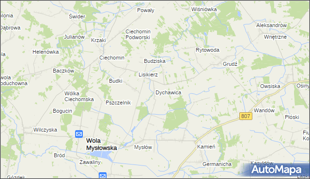 mapa Dychawica, Dychawica na mapie Targeo