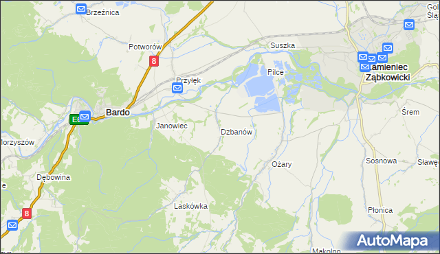 mapa Dzbanów, Dzbanów na mapie Targeo