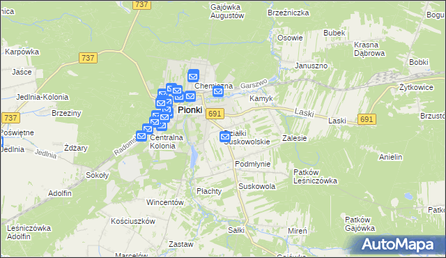 mapa Działki Suskowolskie, Działki Suskowolskie na mapie Targeo