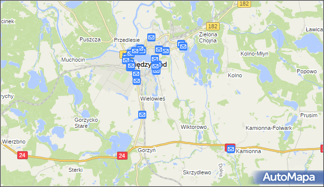 mapa Dzięcielin, Dzięcielin na mapie Targeo