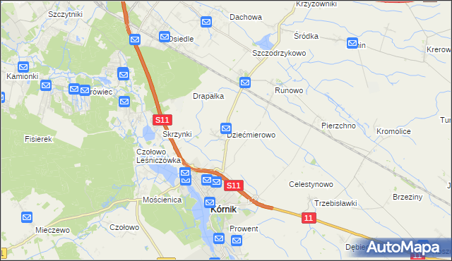 mapa Dziećmierowo, Dziećmierowo na mapie Targeo