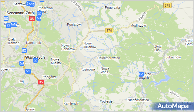 mapa Dziećmorowice, Dziećmorowice na mapie Targeo