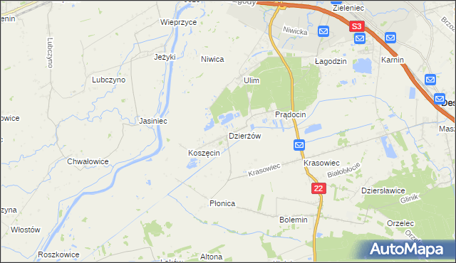 mapa Dzierżów, Dzierżów na mapie Targeo