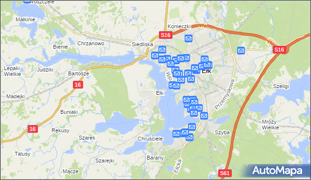 mapa Ełk powiat ełcki, Ełk powiat ełcki na mapie Targeo