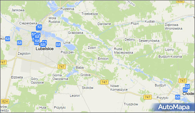 mapa Emilcin, Emilcin na mapie Targeo