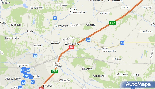 mapa Emilianów gmina Radzymin, Emilianów gmina Radzymin na mapie Targeo