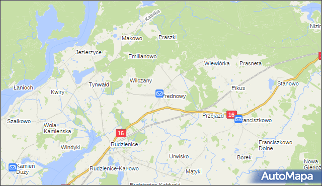 mapa Frednowy, Frednowy na mapie Targeo
