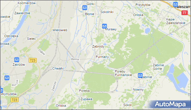 mapa Furmany, Furmany na mapie Targeo