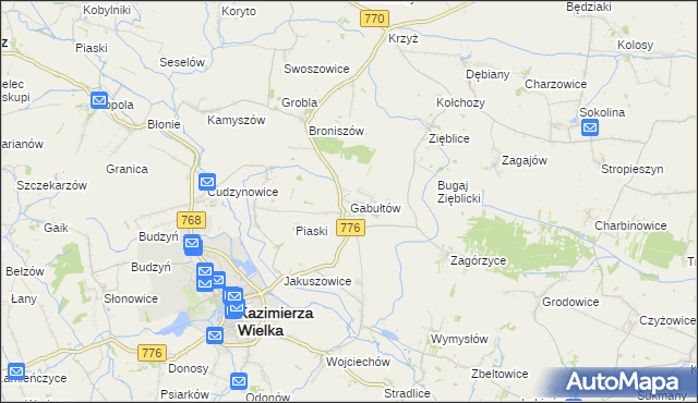 mapa Gabułtów, Gabułtów na mapie Targeo