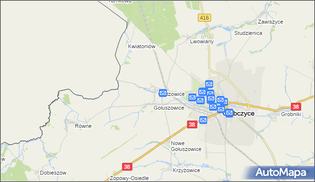 mapa Gadzowice, Gadzowice na mapie Targeo