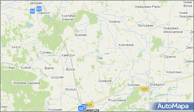 mapa Gaj gmina Świercze, Gaj gmina Świercze na mapie Targeo