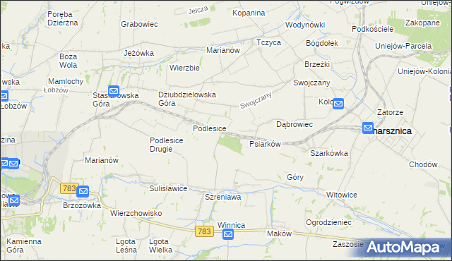 mapa Gajówka gmina Charsznica, Gajówka gmina Charsznica na mapie Targeo