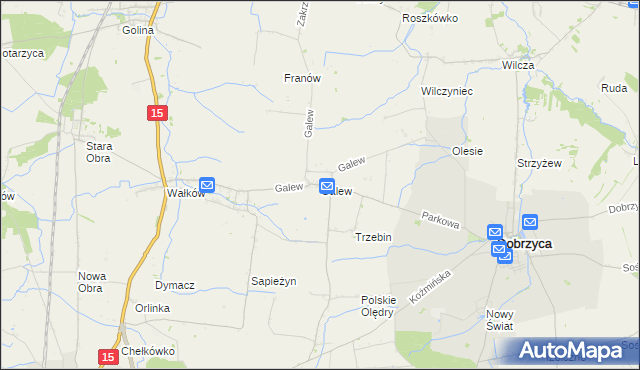mapa Galew gmina Dobrzyca, Galew gmina Dobrzyca na mapie Targeo