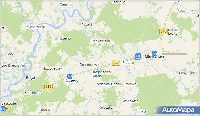 mapa Gałkówka gmina Miastkowo, Gałkówka gmina Miastkowo na mapie Targeo