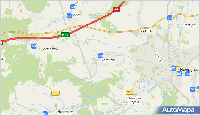 mapa Gierałtów, Gierałtów na mapie Targeo