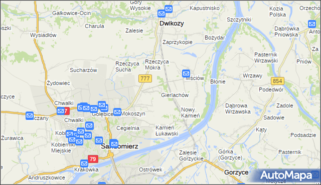 mapa Gierlachów, Gierlachów na mapie Targeo
