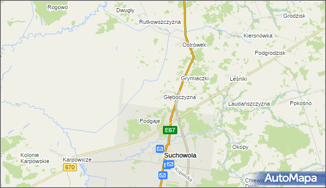 mapa Głęboczyzna, Głęboczyzna na mapie Targeo