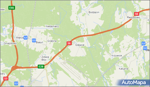mapa Glewice, Glewice na mapie Targeo